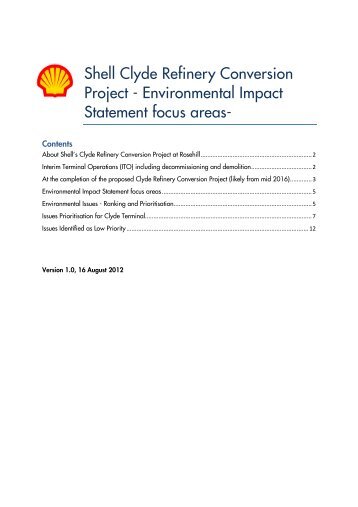 Shell Clyde Refinery Conversion Project - Environmental Impact ...