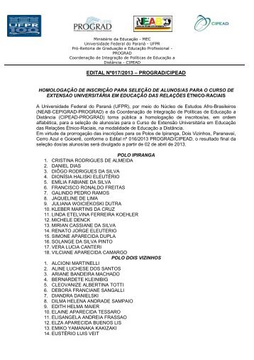 edital 017_2013_NEAB_alunos.pdf - CIPEAD - Universidade ...