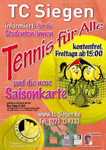 Hier: Flyer zum Download - TC Siegen eV