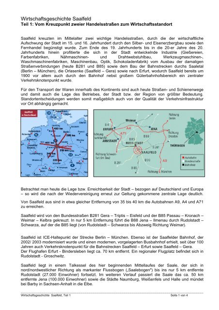 Wirtschaftsstandort Saalfeld