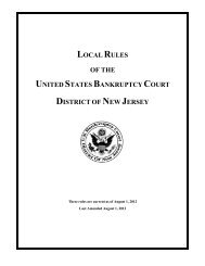 Local Rules - United States Bankruptcy Court - District of New Jersey