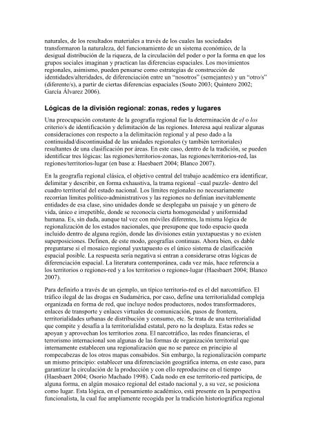 La regiÃ³n en el pensamiento geogrÃ¡fico argentino - Facultad de ...