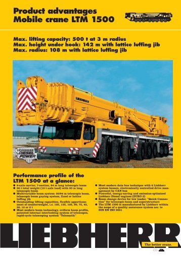 Product advantages Mobile crane LTM 1500 - Passion-Liebherr