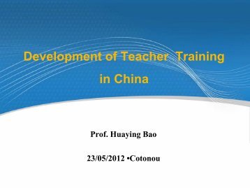 Development of Teacher Training in China - inruled