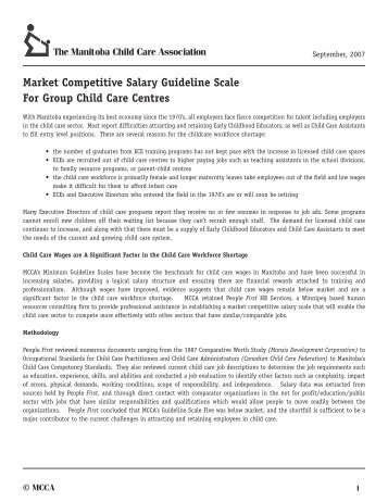 Market Competitive Salary Guideline Scale For Group Child Care ...