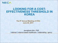 looking for a cost- effectiveness threshold in korea - HTAi 2011