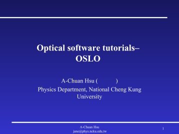 Optical software tutorialsâ OSLO