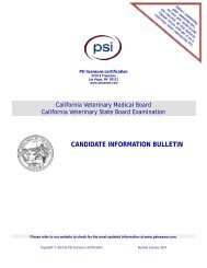 candidate information bulletin - California Veterinary Medical Board ...