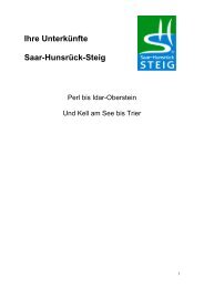 Ihre Unterkünfte - Saar-Hunsrück-Steig