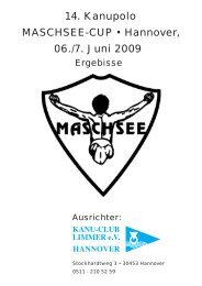 14. Maschsee-Cup 2009 Ergebnisse