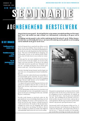 ds. Jan Willem Ploeg in Seminarie Nieuws 99 ... - Smouter.net