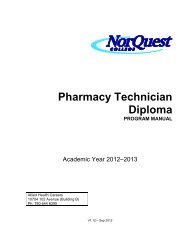 Pharmacy Technician Program Manual (918K pdf) - NorQuest College