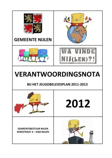 Verantwoordingsnota 2012 - Jeugdbeleidsplan 2011 ... - Jeugd Nijlen