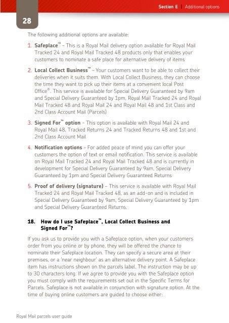 Royal Mail Parcels User Guide 2013 (PDF - 662 KB)