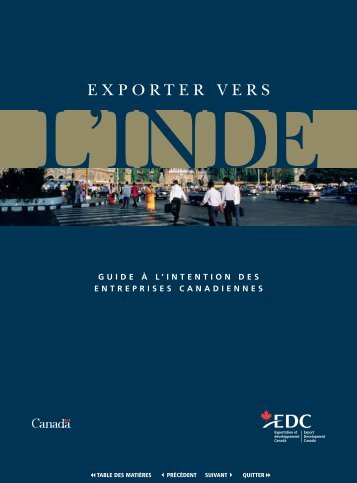 Exporter vers l'Inde - Guide Ã  l'intention des entreprises Canadiennes