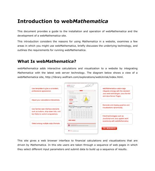 webMathematicaâ¢ Wolfram - Wolfram Research