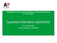 Laatutavoitteiden mÃ¤Ã¤rittely - SoberIT - Aalto-yliopisto