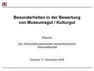 Besonderheiten in der Bewertung von Museumsgut ... - NKHR-MV