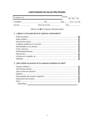 Hoja Cuestionario Pre-Prueba - Saludmed