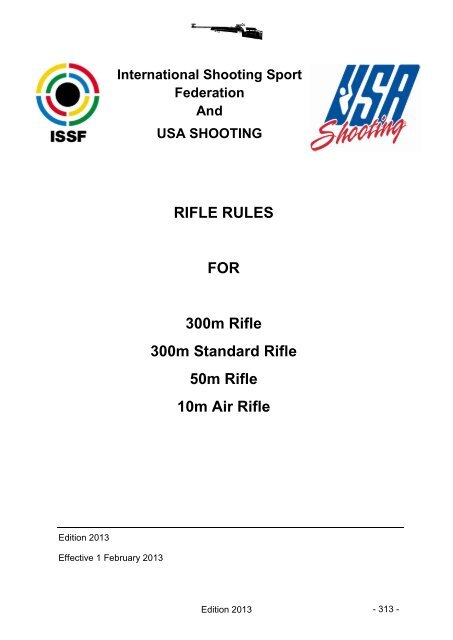 USA Shooting Rifle Rules