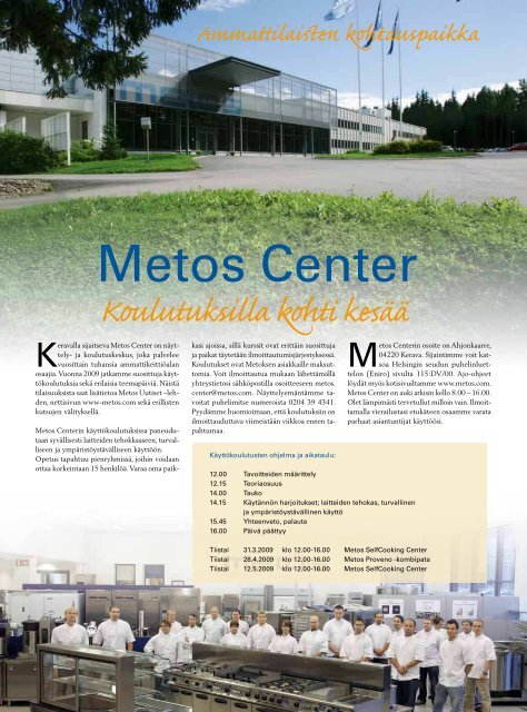 Metos Center Käyttövinkit