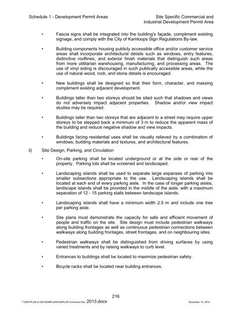 SCHEDULE 1 - DEVELOPMENT PERMIT AREAS - City of Kamloops