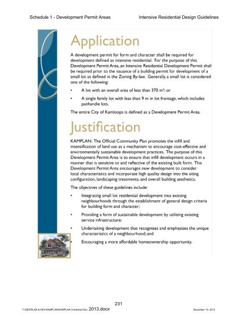 SCHEDULE 1 - DEVELOPMENT PERMIT AREAS - City of Kamloops