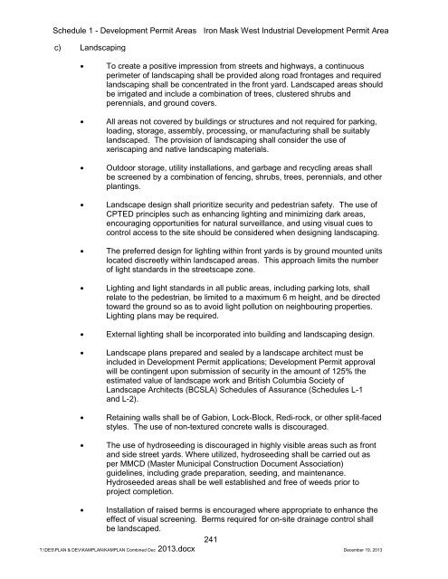 SCHEDULE 1 - DEVELOPMENT PERMIT AREAS - City of Kamloops