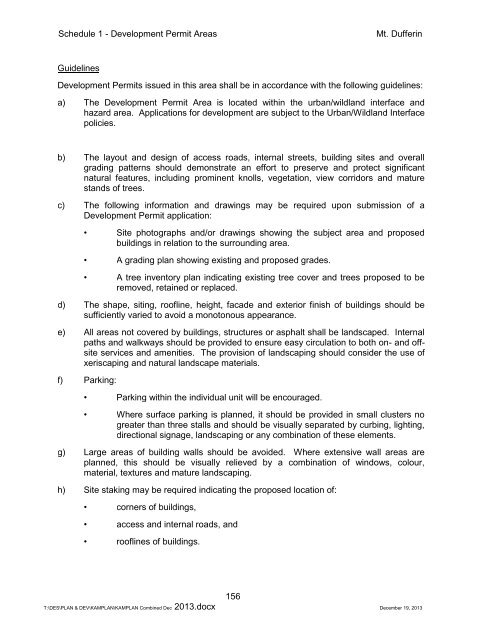 SCHEDULE 1 - DEVELOPMENT PERMIT AREAS - City of Kamloops