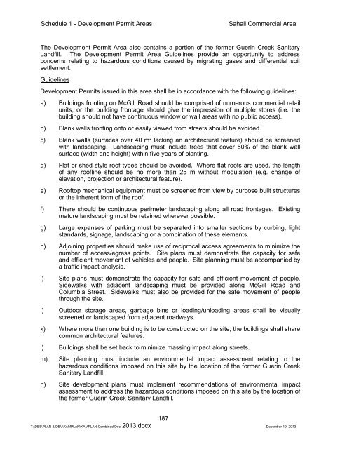 SCHEDULE 1 - DEVELOPMENT PERMIT AREAS - City of Kamloops