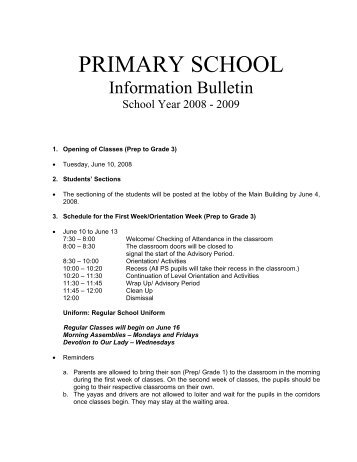 information bulletin.pdf - PAREF Southridge School