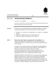 eco 1214 teoria microeconômica ii - Departamento de Economia