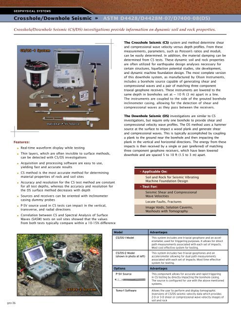 Crosshole/Downhole Seismic - Olson Instruments, Inc.