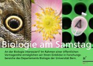 Biologie am Samstag - Departement Biologie - UniversitÃ¤t Bern