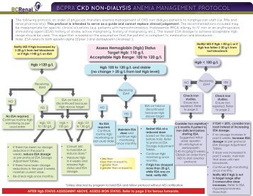 Anemia Management Protocol: CKD Non-Dialysis - BC Renal Agency