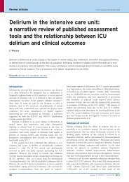 Delirium in the intensive care unit: a narrative review of ... - JICS