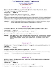 SAE 2012 World Congress & Exhibition