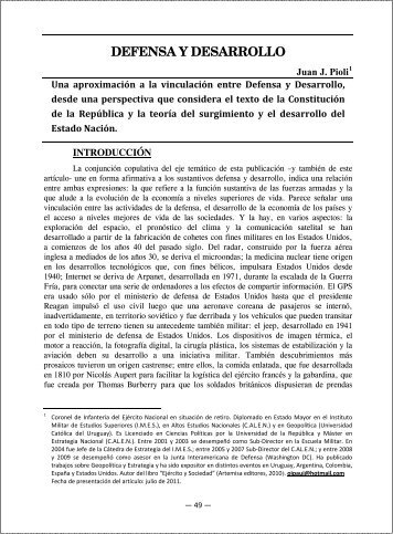 DEFENSA Y DESARROLLO - Ministerio de Defensa Nacional