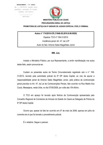 (Parecer - Prescri\347\343o - Art. 47,LCP) - MinistÃ©rio PÃºblico do ...