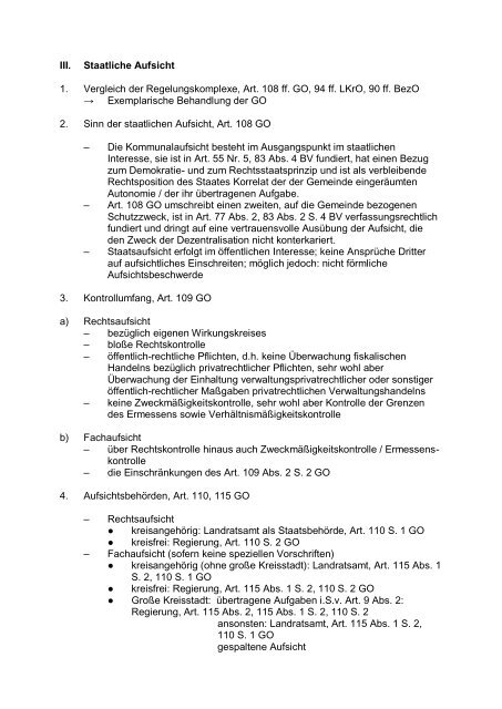 4 III Staatliche Aufsicht (Kommunalrecht)