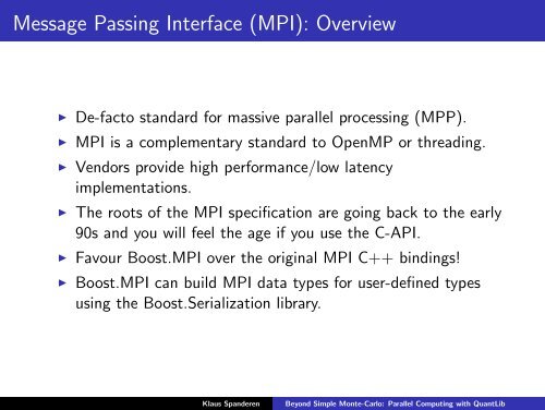 Beyond Simple Monte-Carlo: Parallel Computing with QuantLib