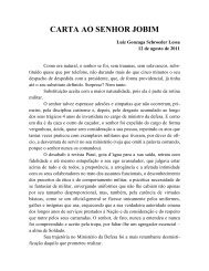 CARTA AO SENHOR JOBIM - Academia Brasileira de Defesa