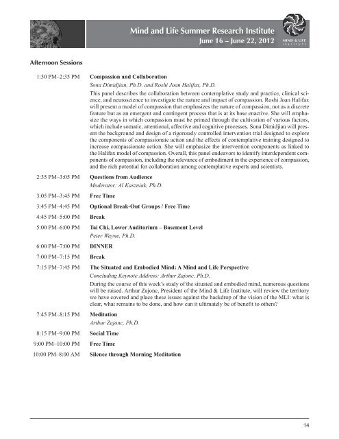 CONFERENCE BROCHURE - Mind & Life Institute