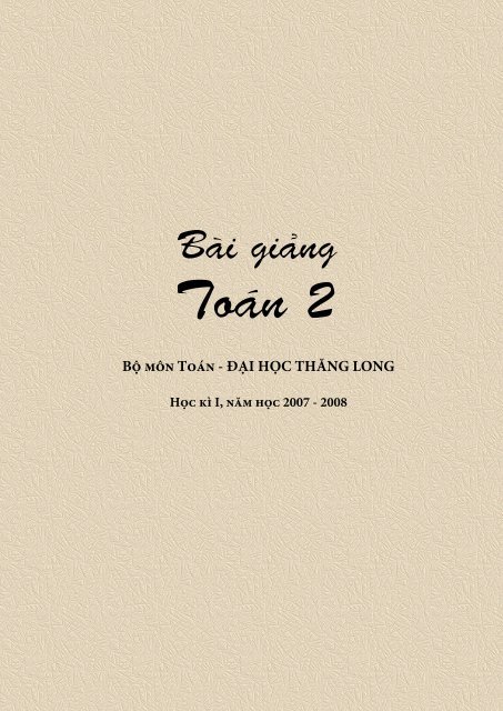 ToÃ¡n 2 - lib - Äáº¡i há»c ThÄng Long