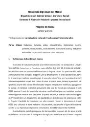 Progetto di ricerca dott.ssa Barbara Quaranta - UniversitÃ  degli Studi ...