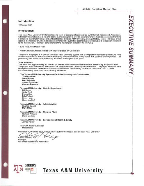 TAMU Athletics Master Plan (PDF) - Office of Facilities Coordination