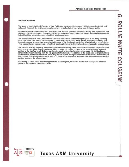 TAMU Athletics Master Plan (PDF) - Office of Facilities Coordination