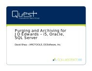 Purging and Archiving for JD Edwards â i5, Oracle, SQL Server
