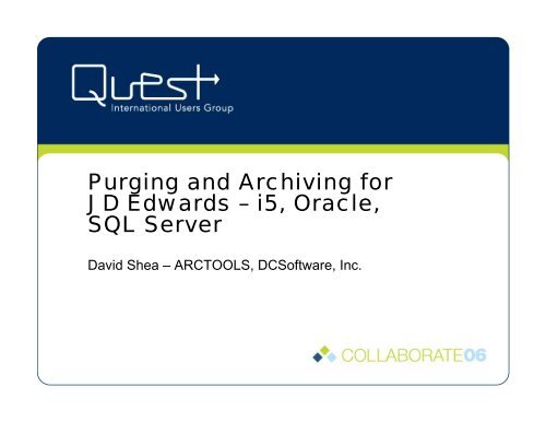 Jd Edwards â I5 Oracle Sql Server