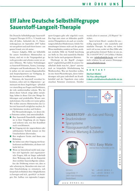 Report - Deutsche Selbsthilfegruppe für Sauerstoff-Langzeit ...